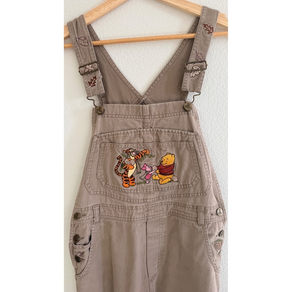 Disney Catalog Vintage Winnie the Pooh Embroidered Overalls Tan Brown Women S - Picture 15 of 16